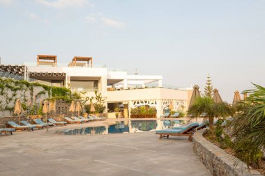 otel restoranın terasında Yunanistan