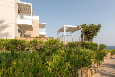 otel restoranın terasında Yunanistan