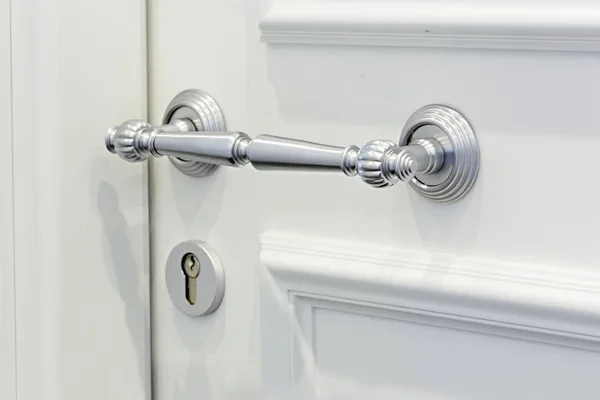 Stainless steel push door handle — Stock Photo, Image