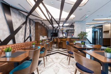 Modern bir otel lounge cafe bar restoran iç