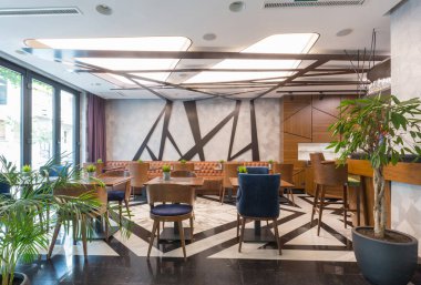 Modern bir otel lounge cafe bar restoran iç