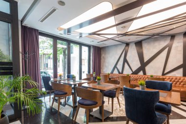 Modern bir otel lounge cafe bar restoran iç