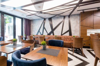 Modern bir otel lounge cafe bar restoran iç