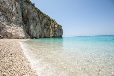 İyon denizinde güzel plaj, Lefkada adası, Yunanistan