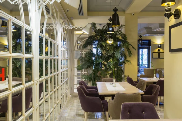 Tomt Nytt Hotell Restaurang Interiör — Stockfoto