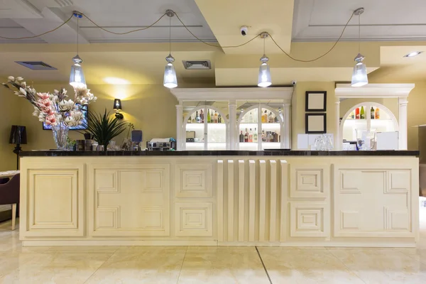 Bancone Legno Nel Bar Ristorante Dell Hotel — Foto Stock