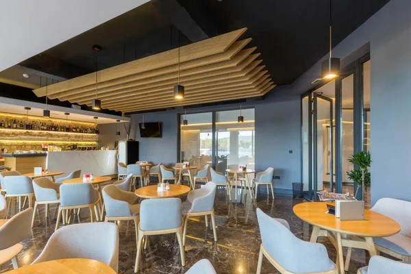 Innenraum Einer Leeren Modernen Hotel Café Bar — Stockfoto