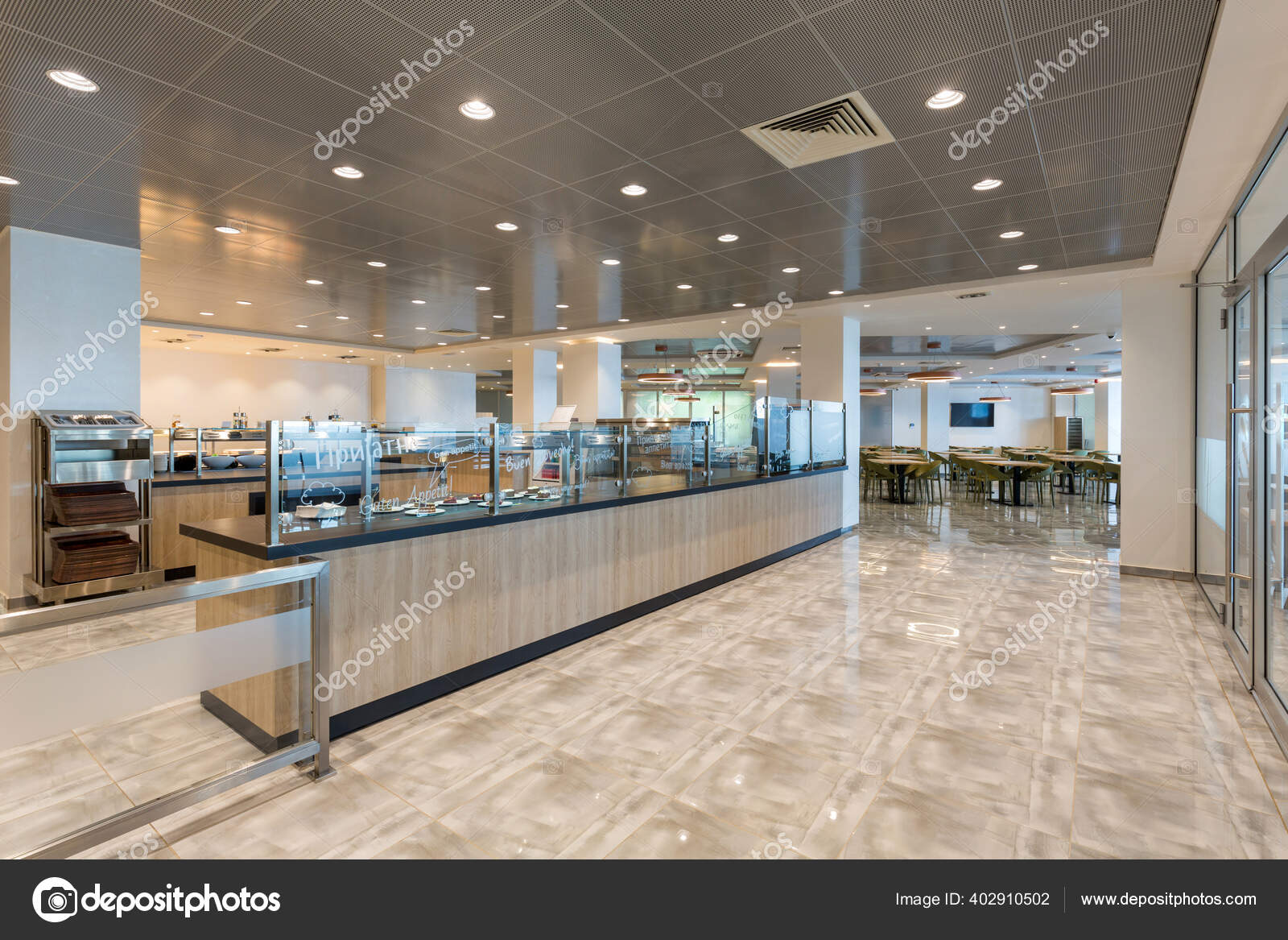 Interior Restaurante Autoservicio Gran Hotel fotografía de stock