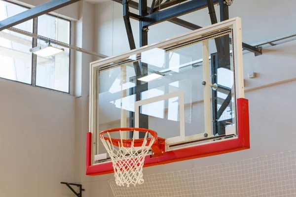 Basket Backboard Och Båge Sporthallen — Stockfoto