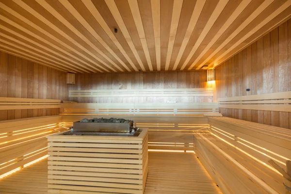 Interior of a hot stone sauna in hotel resort