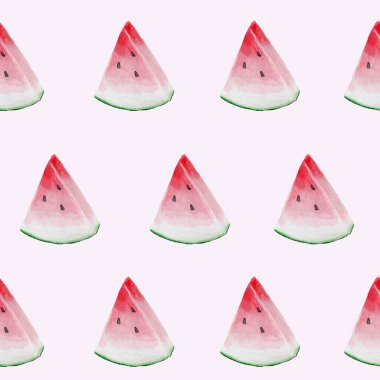 Sert karpuz dilimleri deseni. Suluboya tekniği
