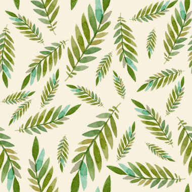 Suluboya tekniğinde yaprak elementleriyle kusursuz doku..