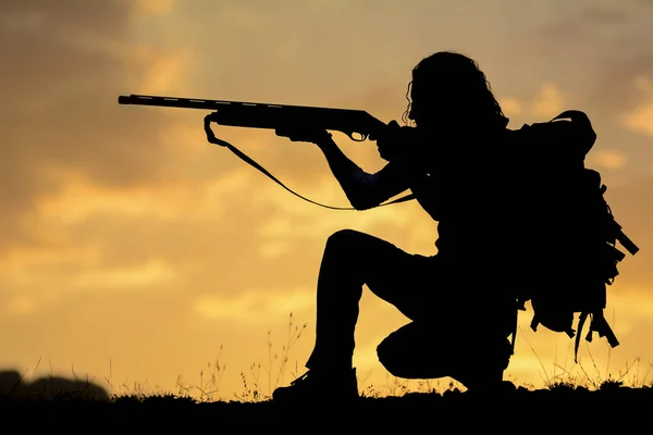 Uso Rifle Hobby Tiro Apontando — Fotografia de Stock