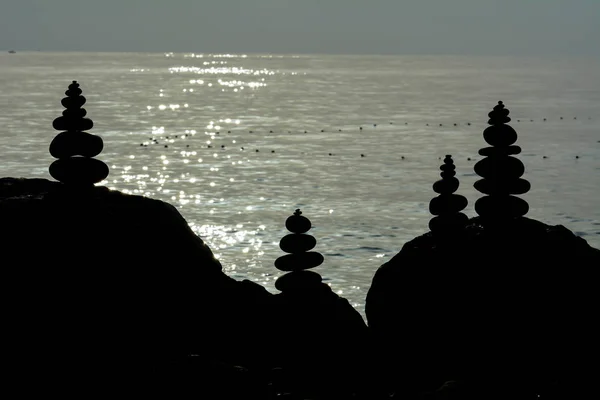Pedras Zen Zona Pesca Lírios Marinhos — Fotografia de Stock