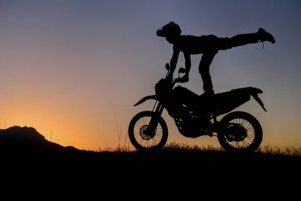 Energetic Motorcycle Driver Crazy Motorcycles — Stock Photo, Image