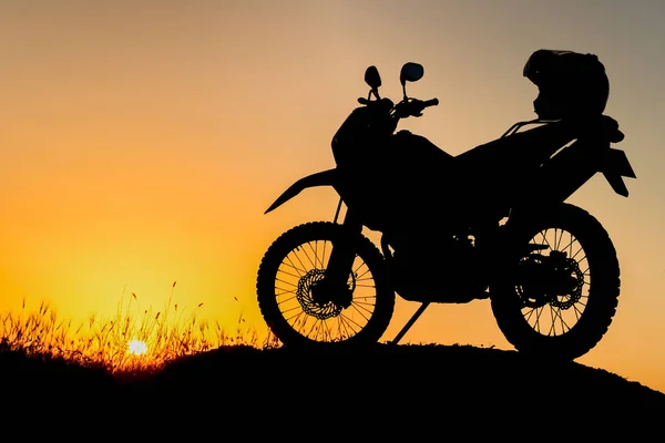 Cross Country Motorbike Stony Traveling Tough Roads — Stock Photo, Image