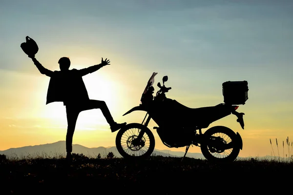 Realizações Histórias Viagens Motocicleta — Fotografia de Stock