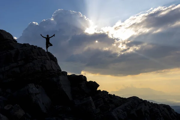 Yoga Therapie Vrede Top Bergen — Stockfoto