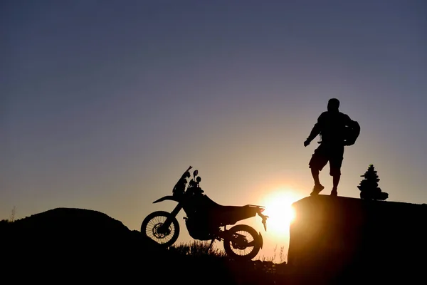 Мотоцикл Приключение Длинный Опыт Дороги Перерыв Времени — стоковое фото