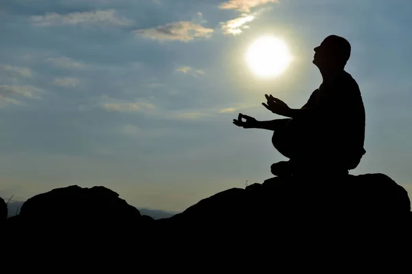 Zonsopgang Yoga Meditatie Concentratie — Stockfoto