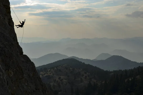 Rocky Climbing Expert Spectacular Mountain Range — Stock Photo, Image