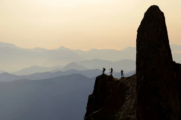 Passione Vette Avventure Degli Alpinisti Successo — Foto Stock