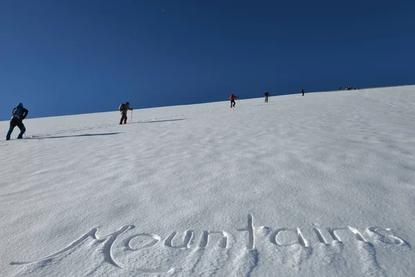 Caminhadas Escalada Neve — Fotografia de Stock