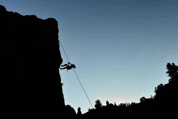 Dynamic Move Crazy Rock Climber — Stock Photo, Image