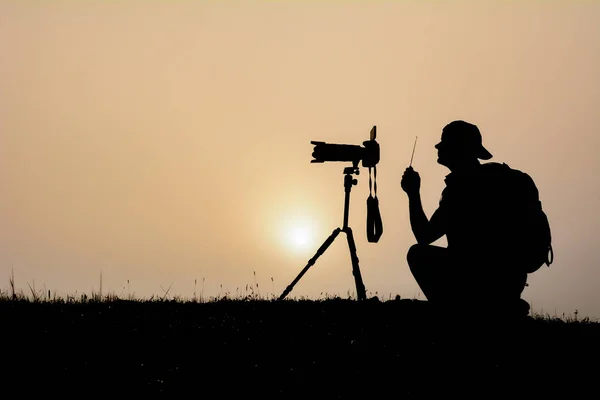 Tiempo Trabajo Del Fotógrafo Ritmo Trabajo Ocupado Tiroteos Los Medios —  Fotos de Stock