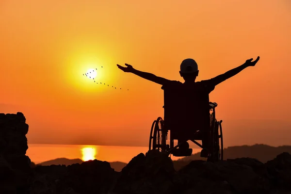 Vida Uma Pessoa Com Deficiência Com Uma Vida Positiva — Fotografia de Stock