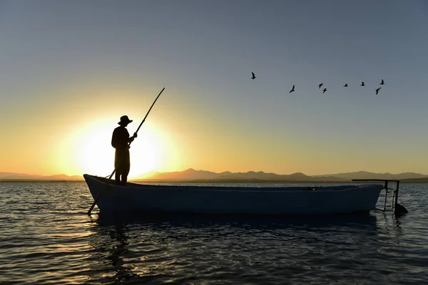 Working Hours Fisherman Sunrise Peaceful Day — 스톡 사진