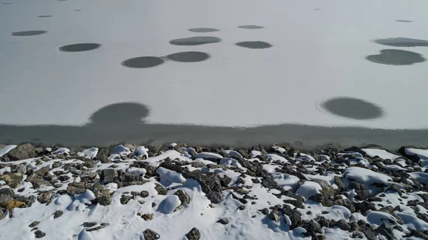 Creative Shapes Frozen Lake Ice — Stock Photo, Image