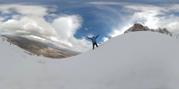 Panaromic 360 grados foto de montañismo — Foto de Stock