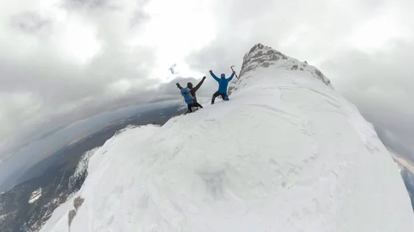 Deporte Alpinismo Meta Cumbre Felicidad — Foto de Stock