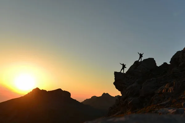 Realizările alpiniștilor spectaculoși și scopul sumei — Fotografie, imagine de stoc