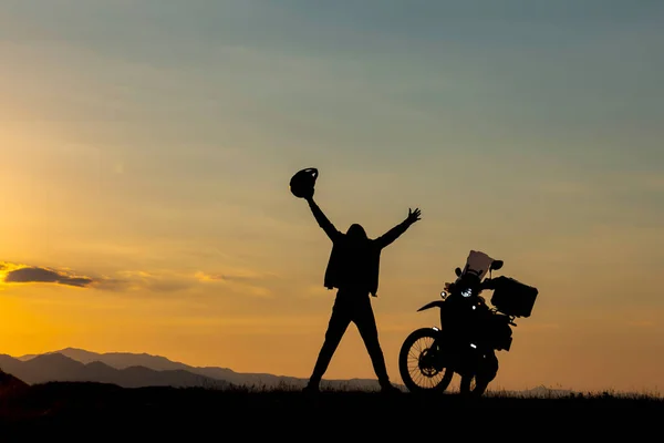 Miła Pełna Wycieczka Motocyklisty — Zdjęcie stockowe