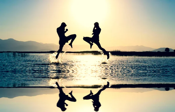 Jogos Esportivos Exercícios Atividades Livre Natureza Grandes Exemplos — Fotografia de Stock