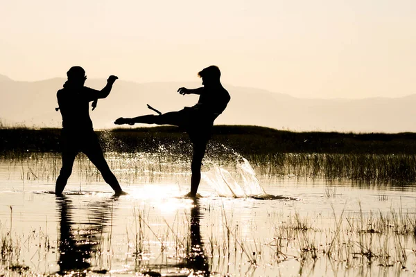 Jogos Esportivos Exercícios Atividades Livre Natureza Grandes Exemplos — Fotografia de Stock