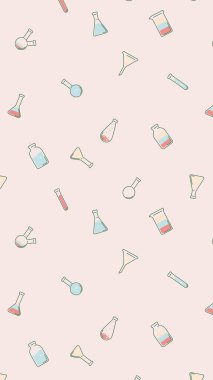 Sosyal medya promosyon arka plan için kimya ve şişedoku Vektör hikaye şablonu