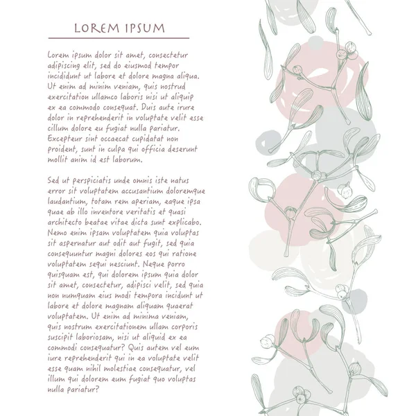 Ökseotu bitki silik ile dikey noel arka plan Fırça darbesi ile çizilmiş sosyal medya şablonu