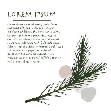 Tebrik kartı için fırça darbesi ile ladin bitki pastel renk köşesi ile Noel arka plan