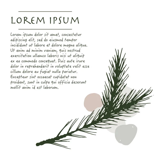 Tebrik kartı için fırça darbesi ile ladin bitki pastel renk köşesi ile Noel arka plan