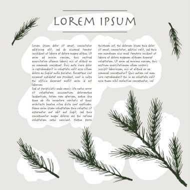 Ladin ağacı ile Noel arka plan Metin ile çizilmiş sosyal medya şablonu