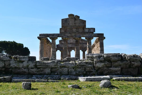 Arquitetura Antiga Que Remonta Grécia Antiga Encontrada Nas Escavações Arqueológicas — Fotografia de Stock
