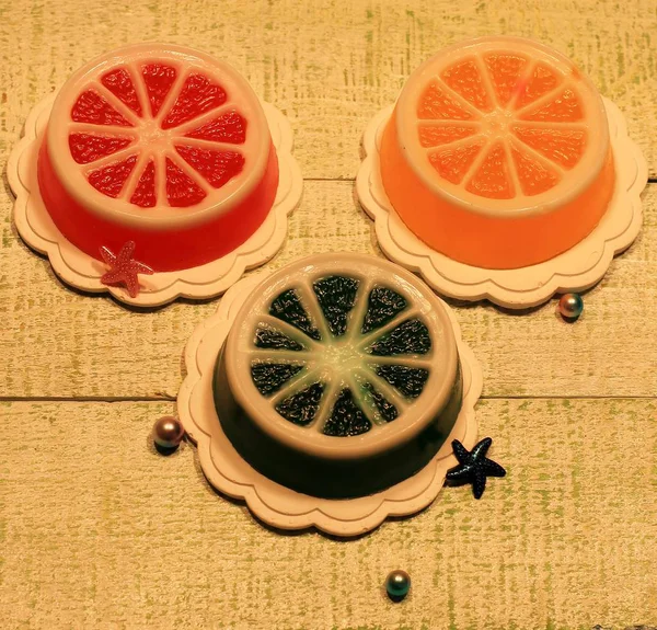 Soap in the form of citrus: Lime, orange, grapefruit. Handmade.