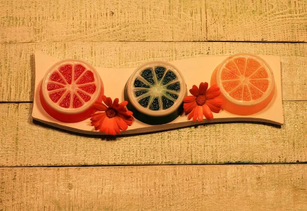 Soap in the form of citrus: Lime, orange, grapefruit. Handmade.