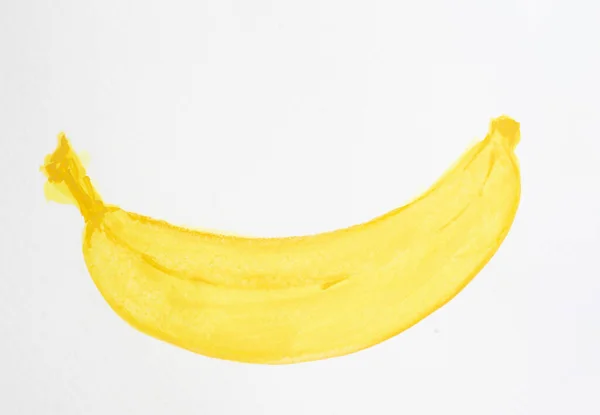 Akwarela Ręka Malarstwo Ilustracja Żółtej Skóry Dojrzałe Owoce Banana Szkic — Zdjęcie stockowe