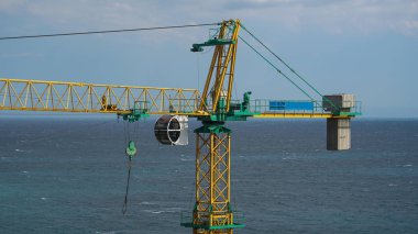 Liman denizinde büyük vinç, Karadeniz.