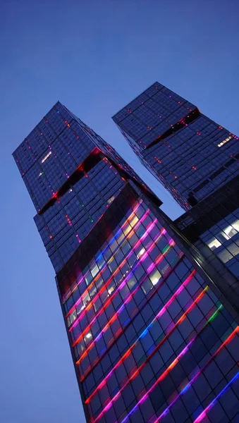 Moskova - 16 Eylül 2018: Moskova-Şehir gökdelenlerinin görünümü.