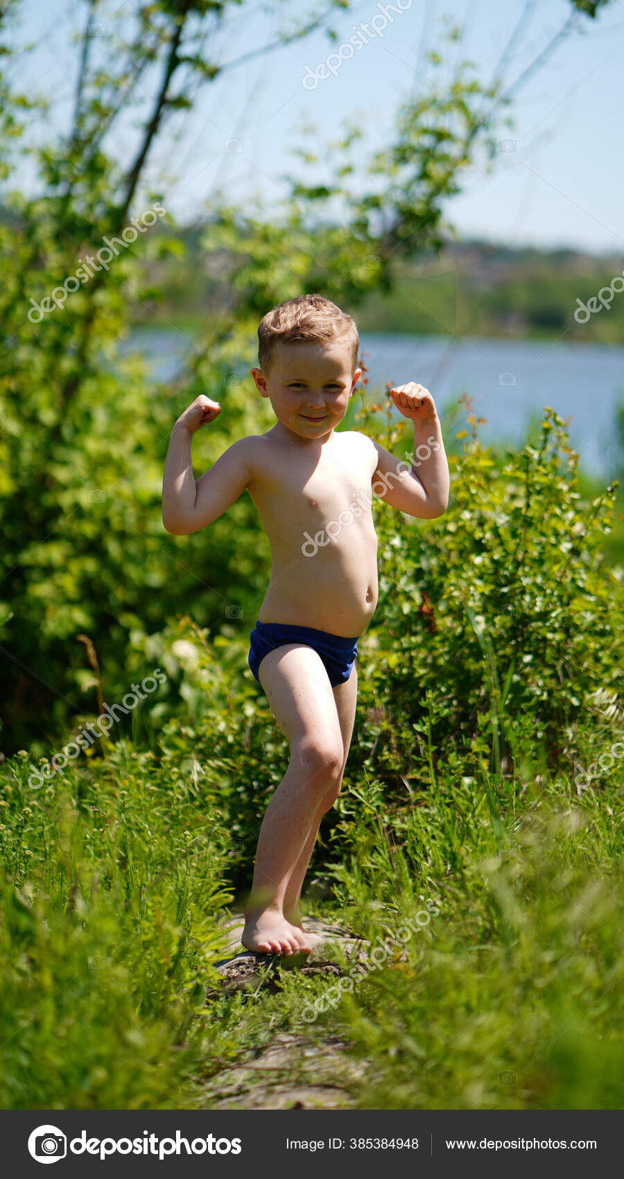 Portrait Funny Little Boy Standing Barefoot Path Pond Countryside Smiling Stock Photo by ©koloz 385384948 Portrait Funny Little Boy Standing Barefoot Path Pond Countryside Smiling Stock Photo by ©koloz 385384948